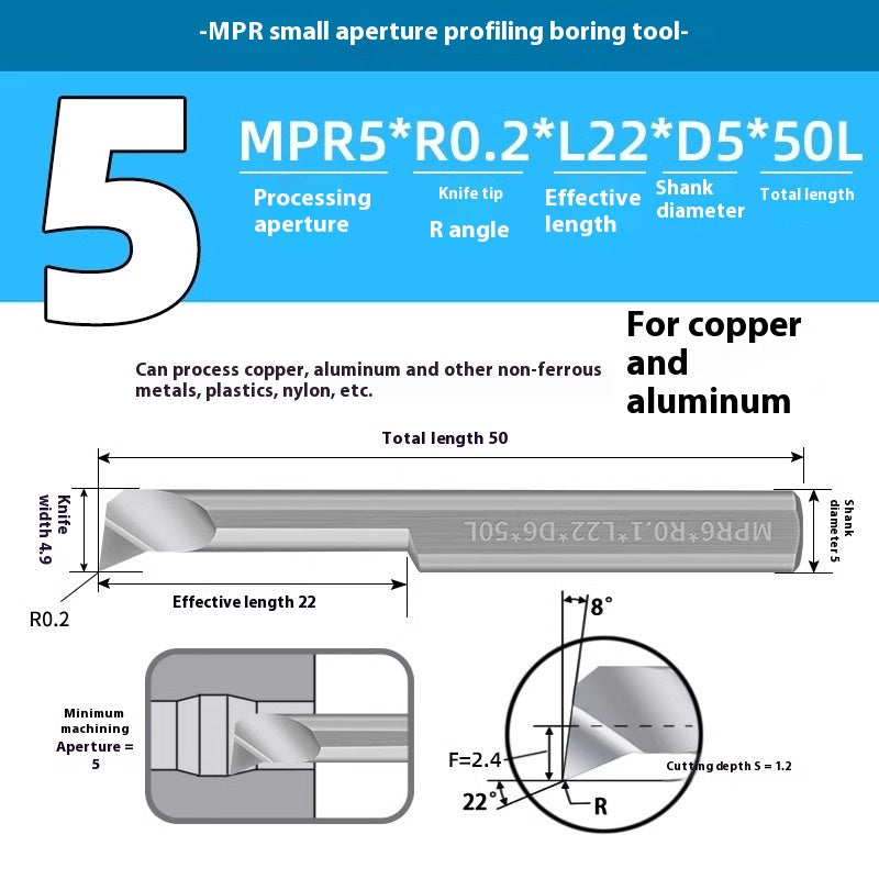 1129-CNC Small Bore Boring Tools MPR Copy Boring Turning Tools for Stainless Steel, Copper and Aluminum Lathe Micro Small Boring Tools Shandong Denso Pricision Tools Co.,Ltd.